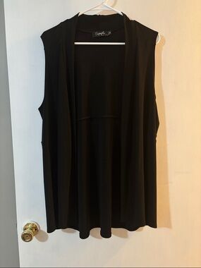 Sympli Black Sleeveless Drape Vest
